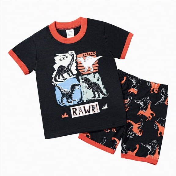 Kogui Boy Pajamas Summer Toddler Toddler Kids Toddler Girls Boys Soft Comfy Sleepwear Pajamas Pjs 2pcs Set 2T 3T (Red,2-3 Years)