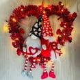thumbnail image 4 of Wovilon 13.7" Heart Shape Valentine Wreath with Gnomes, Valentines Front Door Wreath, Hanging Wreath for Front Door, Valentines Day Decor with Faceless Doll for Home Wall Decor, 4 of 8