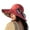 Red, variant on UDIYO Women Cap Wide Brim Bow Sunscreen Foldable Bucket Hat for Summer