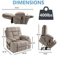 thumbnail image 5 of Oversized Power Lift Recliner Chair with Massage and Heat for Elderly, UHOMEPRO Large Wide Seat Recliners for Big and Tall, Safety Motion Reclining Mechanism with Hidden Cup Holder, Light Brown, 5 of 13