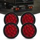 thumbnail image 1 of 4 luces traseras LED redondas rojas de 4" para remolque con conectores de ojal para montaje en superficie, IP67, para freno, giro y camión, remolque, caravana o Jeep., 1 of 5