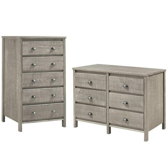 Home Square 2-Piece Set with 5-Drawer Bedroom Chest & 6-Drawer Dresser