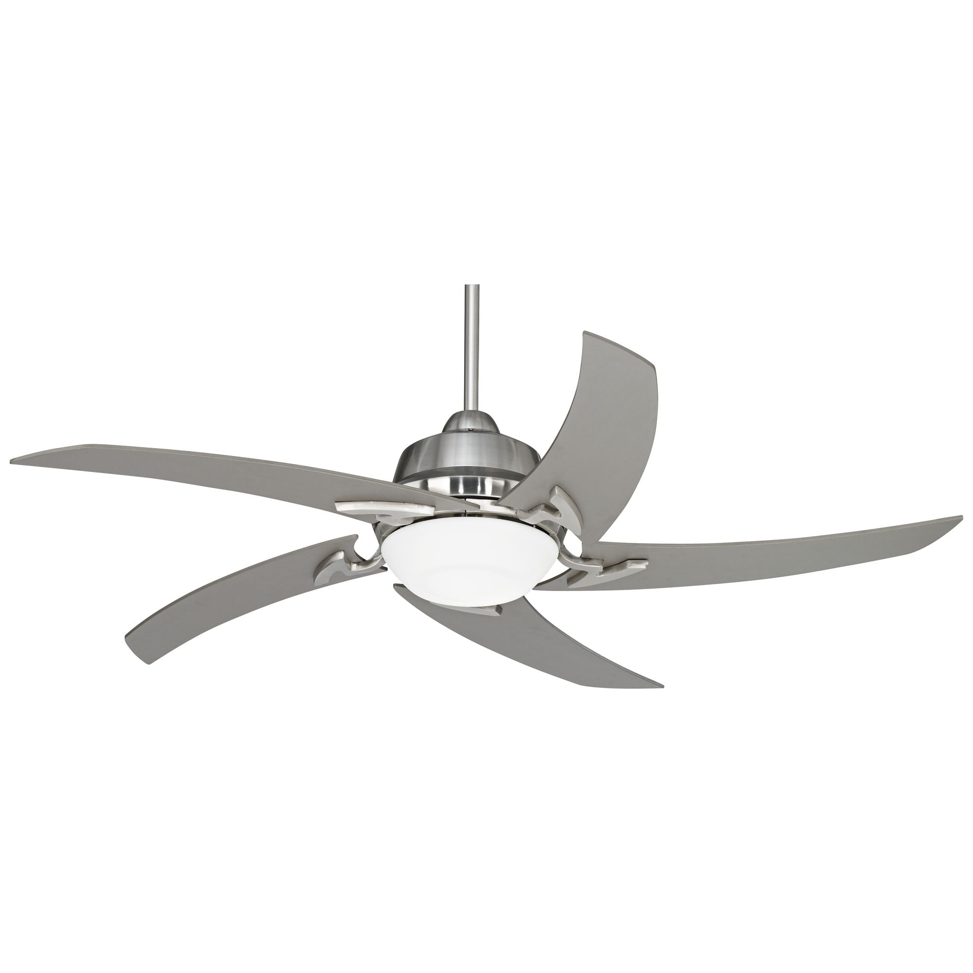 52" Casa Vieja Modern Indoor Ceiling Fan with LED Light Remote Control Brushed Nickel Silver White Opal Glass for Living Kitchen Bedroom Dining Room