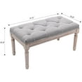 thumbnail image 3 of chairus Fabric Upholstered Dining Bench - Classic Entryway Ottoman Bench Bedroom Bench with Rustic Wood Legs - Beige, 3 of 14