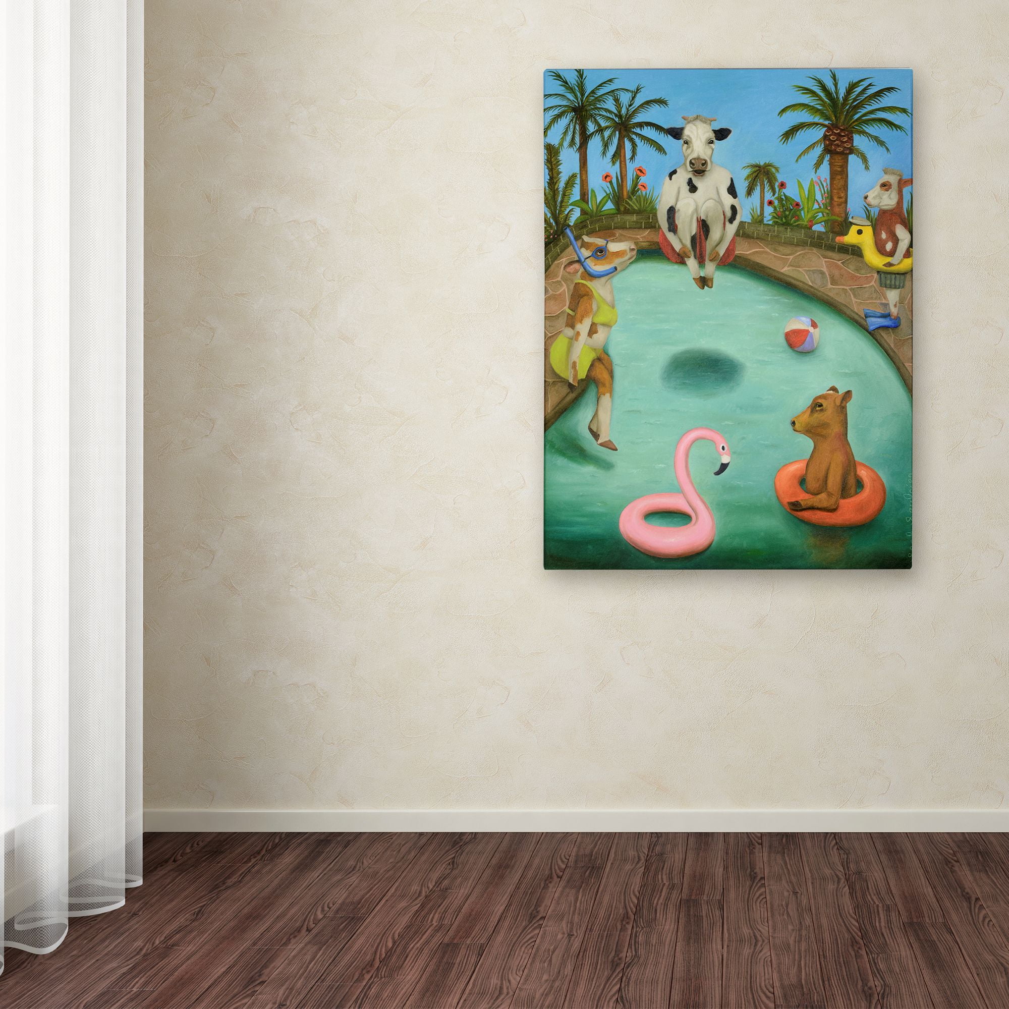 Trademark Fine Art 'Cowabunga' Canvas Art by Leah Saulnier
