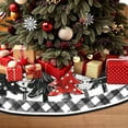 thumbnail image 6 of Red Christmas Tree Skirt 30 Inch with White Snowflakes Classic Farmhouse Christmas Tree Mat Small for New Year Xmas Holiday Party Decorations Home Yard Indoor Outdoor Ornaments, 6 of 7