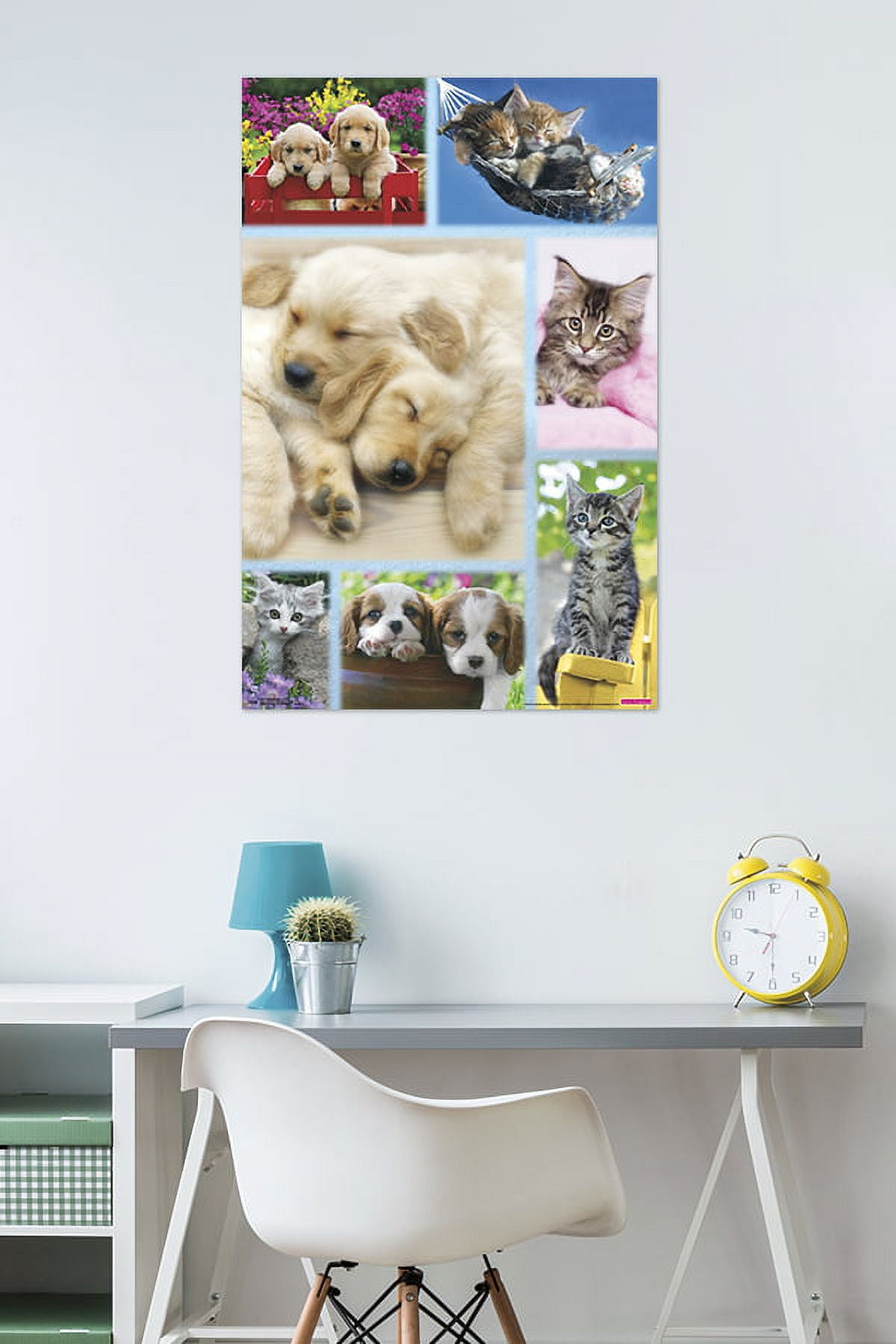 Keith Kimberlin - Puppies and Kittens Collage Wall Poster, 22.375" x 34"