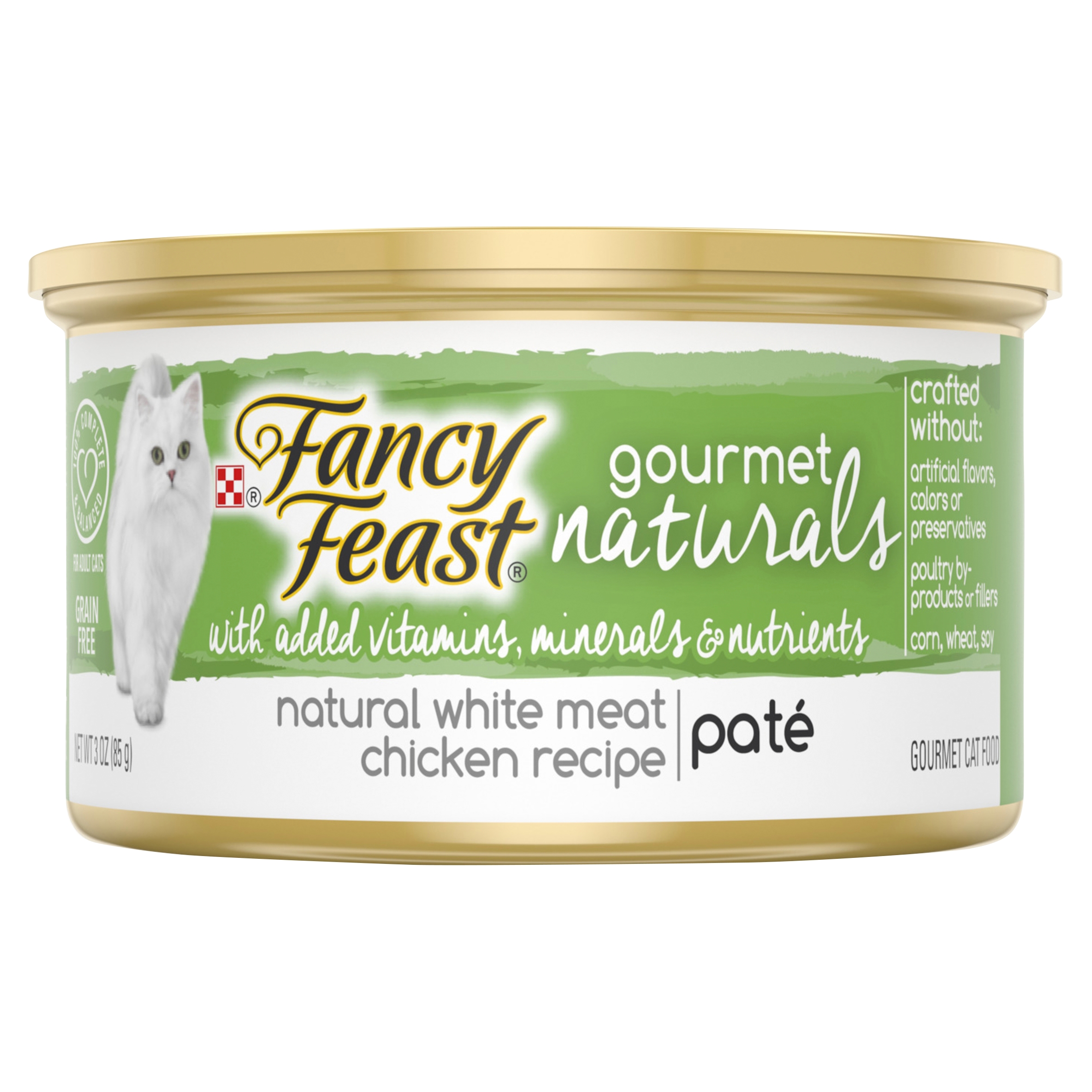Purina Fancy Feast Grain Free, Natural Pate Cat Food, Gourmet Naturals