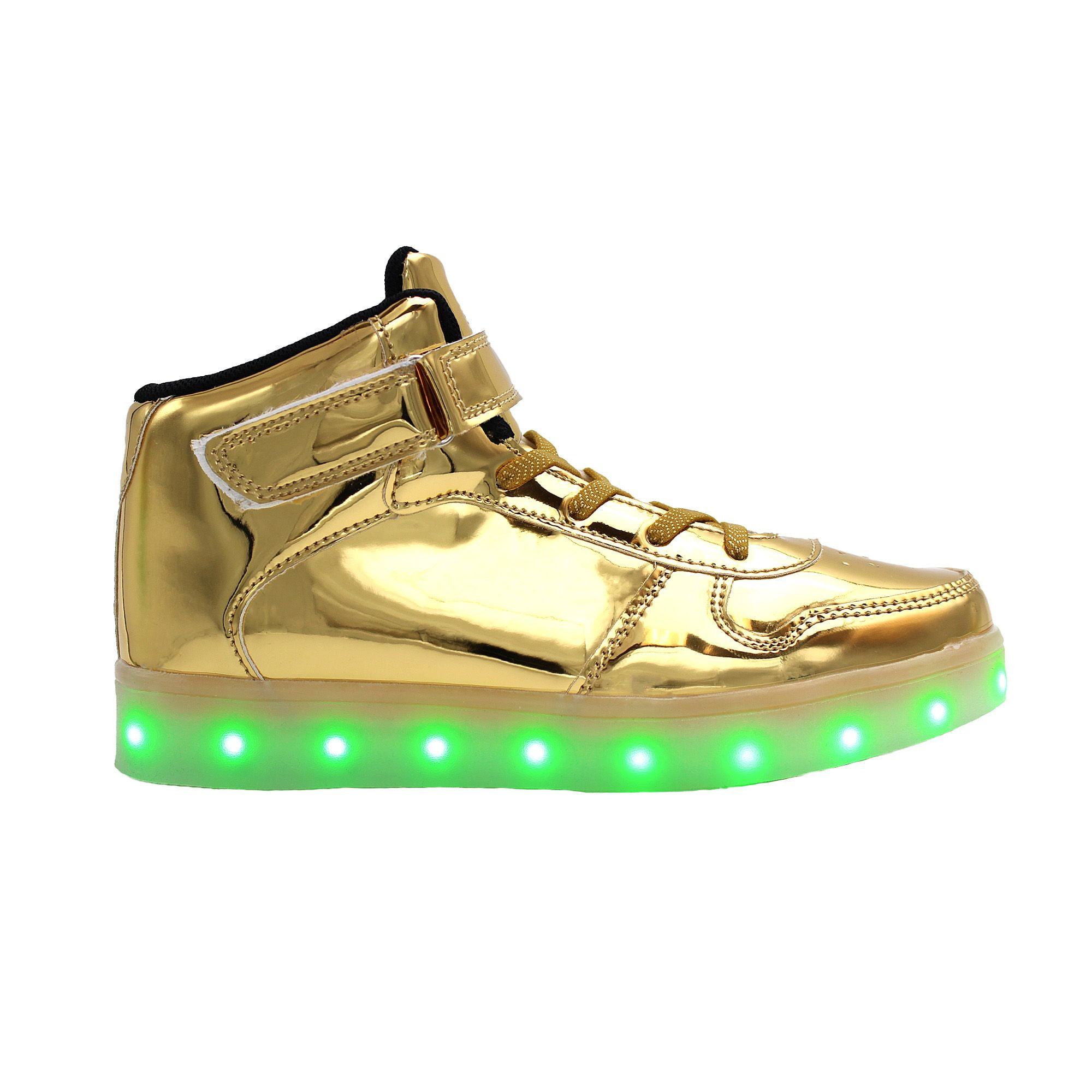 golden shoes that light up