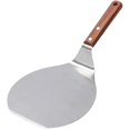 thumbnail image 1 of Sartenes para pizza, pala para pizza de acero inoxidable, mango de madera, pala redonda para pizza, herramienta para hornear en la cocina, 1 of 5