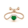 thumbnail image 2 of ANGARA Natural Heart-Shaped Emerald Bolo Ring with Diamond Halo in 14K Rose Gold for Women (Size-4mm) | May Birthstone, Birthday, Anniversary, Jewelry Gift for Women | Natural Emerald Ring, 2 of 9