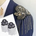 thumbnail image 3 of Epaulet Fringe Tassel 1 par de accesorios de ropa decorativos Metal Art Broche para Negro Hugo Hombrera de hombro, 3 of 7