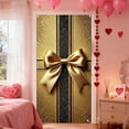 thumbnail image 2 of Cheapark Couverture de Porte Chaude avec Nœud Bannière - Tissu Réutilisable Résistant aux Intempéries Cadeau pour Fête Valentine's Cour Décoration, 2 of 6
