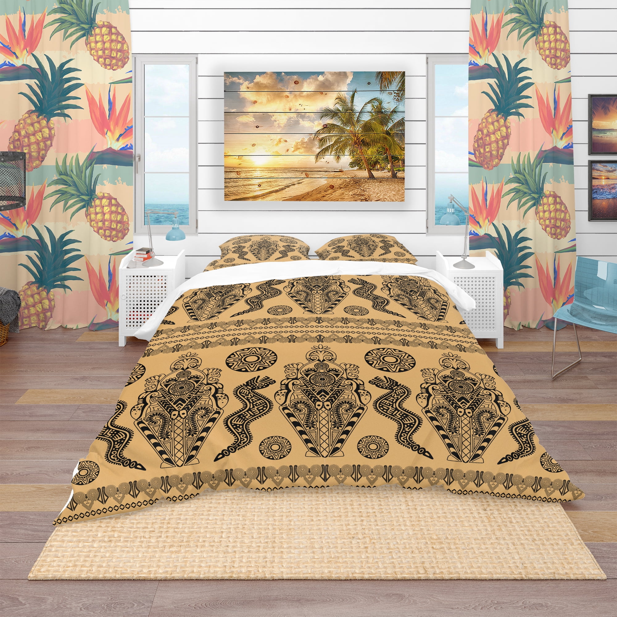 Designart 'Ethnic African Decorative Pattern' Tropical Duvet Cover Set