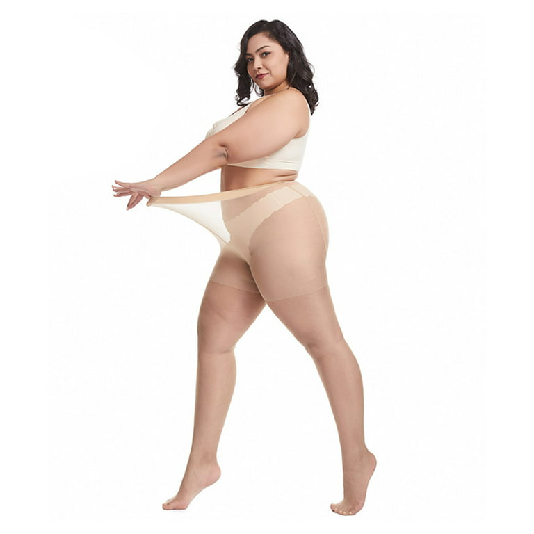 Sunward Plus Size Pantyhose for Curvy Women Translucent Pantyhose