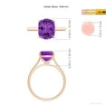 thumbnail image 4 of ANGARA Natural Rectangular Cushion 2.8 ct Amethyst Cocktail Ring in 14K Rose Gold for Women (Size-10x8mm) | February Birthstone, Birthday, Anniversary, Jewelry Gift for Women | Natural Amethyst Ring, 4 of 8
