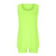 thumbnail image 5 of Mujeres Casual Tallas grandes Trajes de 2 piezas Sin mangas Tops sueltos Flacos U-cuello Biker Shorts Conjuntos Chándales Pompotops  qwe22408, 5 of 6