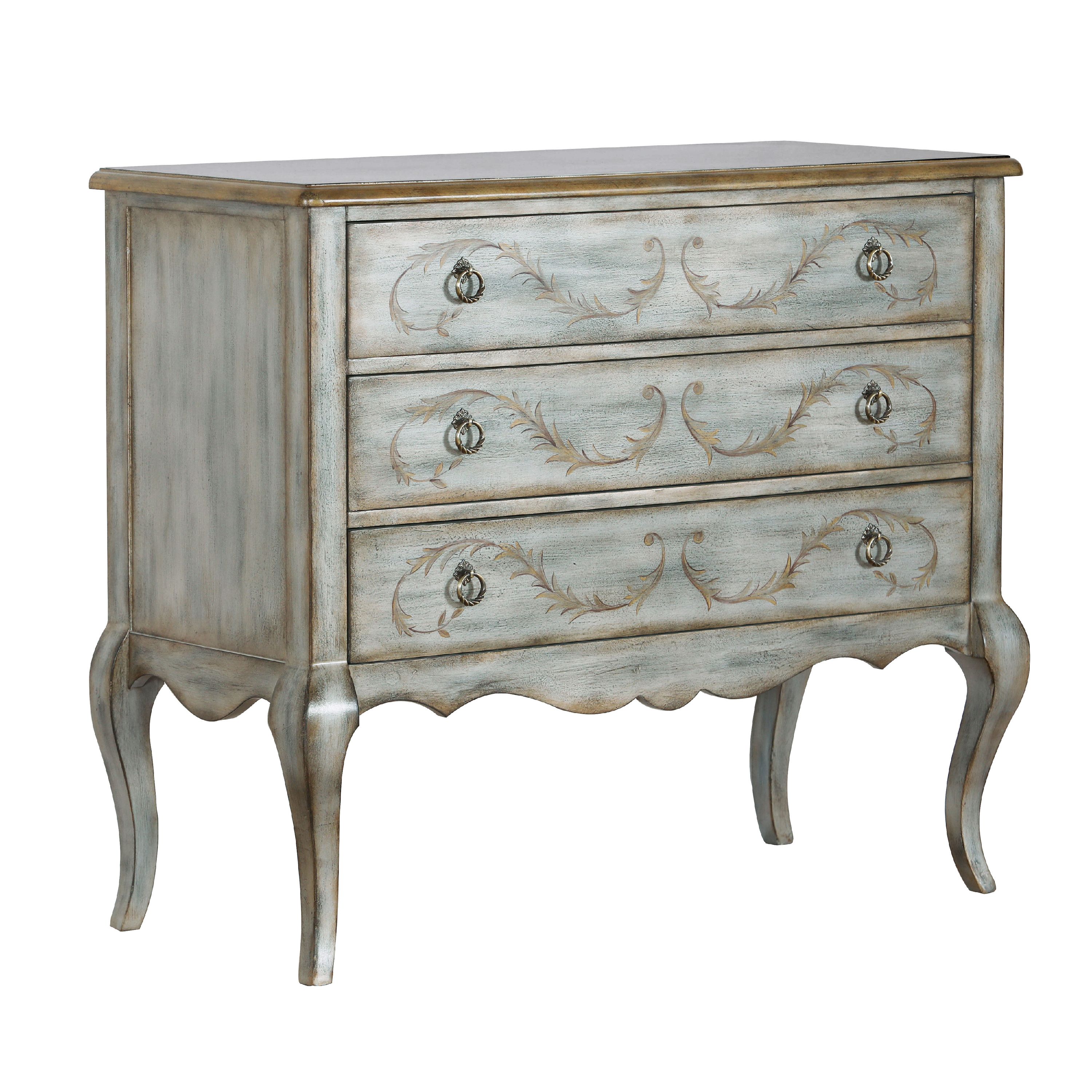 Painted Laurel Accent 3 Drawer Chest In Parisian Grey Walmart Com Walmart Com