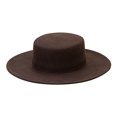 thumbnail image 1 of Sombrero Fedora Fdelink, sombrero de copa, moda, color moderno, forma de canotier, sombrero de invierno cálido para exteriores, sombrero de vestir, color café, 1 of 3