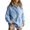 Sky Blue, variant on Stralyhd Womens Sweatshirt Oversized Stand Henley Collar Long Sleeve Soft Comfort Pullover Tops Fall Winter Clothes Mint Green 2XL