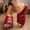 Red, variant on Slide flat sandals for women Slide Open Toe Toe Loop Slide Wedge Low Arch Low Heel Stability Sandals comfort sandals