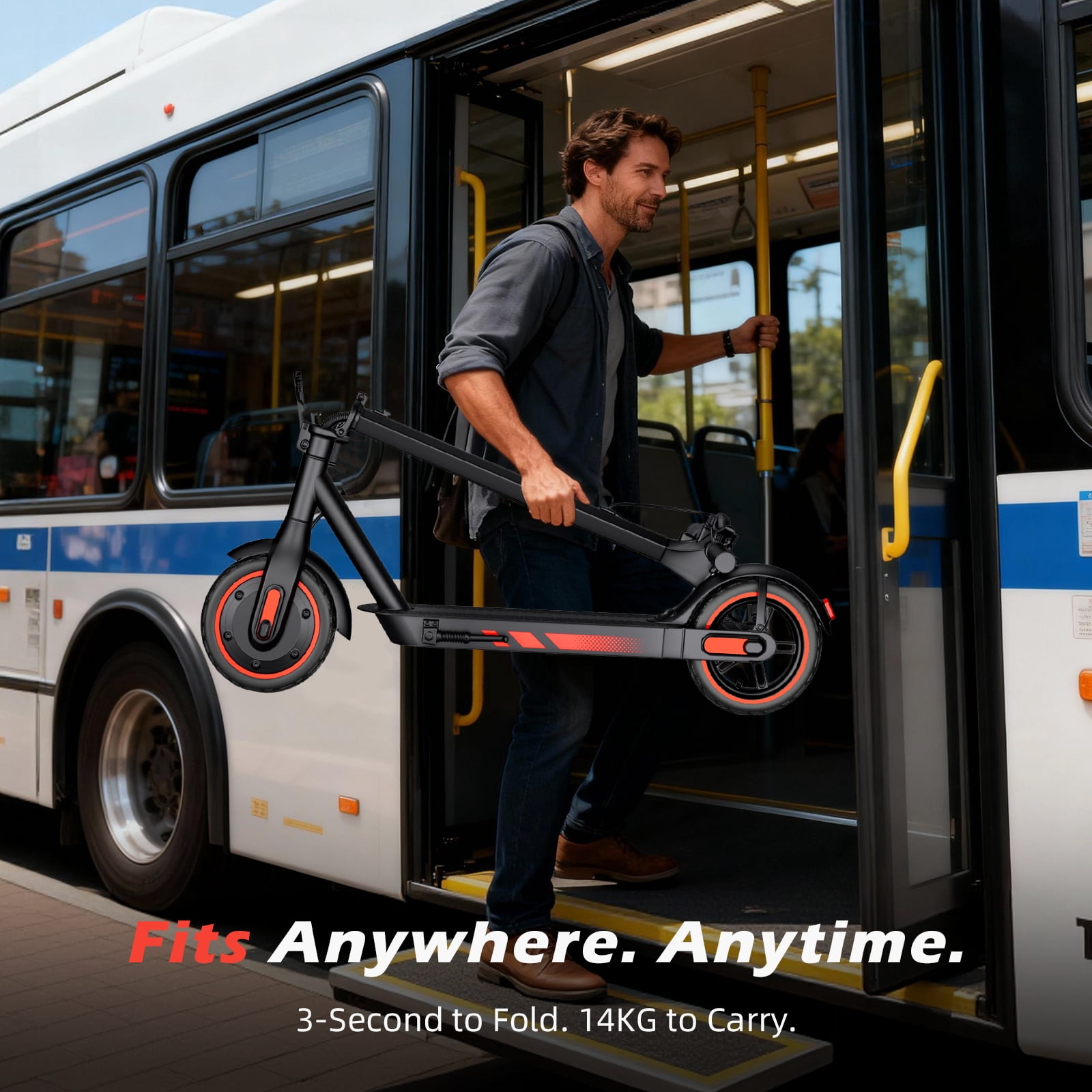 Portable Foldable Adults Electric Scooter for Teens,Fastest High Speed 25mph,Long Range 25Miles,500W Lightweight Escooter for Commuting,10" Air Tires