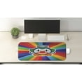 thumbnail image 2 of Circus Computer Mouse Pad, Single Clown Face with Colorful Sunburst Effect Inspired Stripes on the Back, Rectangle Non-Slip Rubber Mousepad Large, 31" x 12" Gaming Size, Multicolor, by Ambesonne, 2 of 2