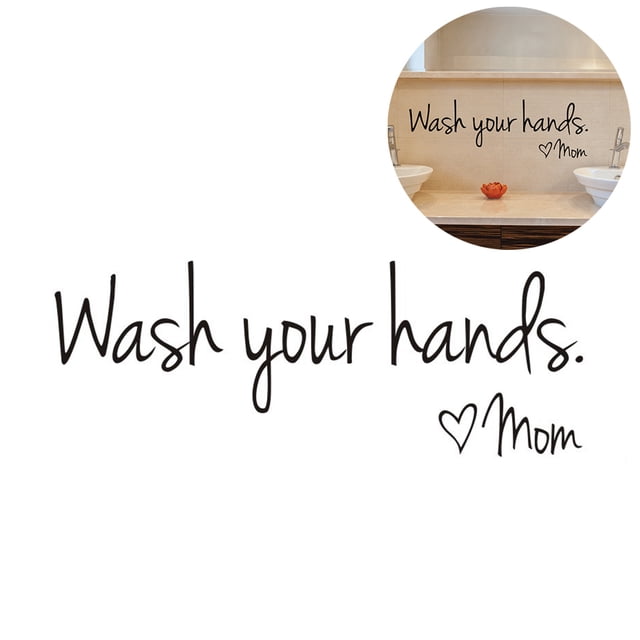 Coofit 2PCS Wall Sticker Creative Letter Sign Waterproof Wall Decal Bathroom Sticker