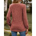 thumbnail image 4 of Button Up Blouses Tops for Women Elegant Lantern Long Sleeve T-Shirts Ribbed Knitted Tunic Tee Shermie, 4 of 6