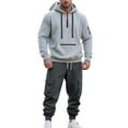 thumbnail image 5 of Chiccall Men’s Cargo Fleece Sweatsuits Set 2 Piece Hoodie Outfits Cargo Sweatpants Tracksuits for Men Casual Workout Long Sleeve Pullover Sweatsuit Set, 5 of 7