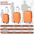 thumbnail image 2 of Costway 3-Piece Luggage Set ABS PC Hard Shell Suitcase Set with TSA Lock Telescope Aluminum Handles & 360° Spinner Wheels, 2 of 10