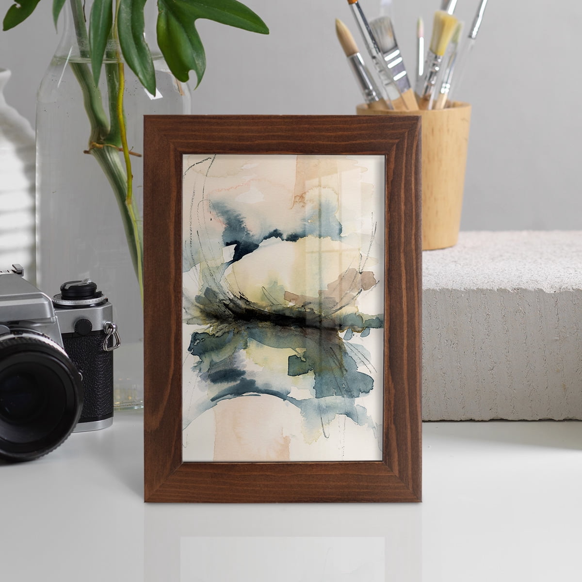 Winter Shoal II - Framed Print w/glass - Chestnut