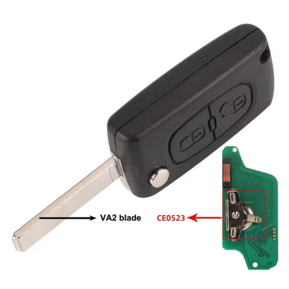 Furulu 2 Button Remote Control Key CE0523 VA2 433mhz FSK For Peugeot 207 308 Citroen C2