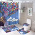 thumbnail image 1 of Disney Up-theme 4-Piece Shower Curtain Set with Rugs, Waterproof Bathroom Decor Set Includes Bath Mat, U-Shaped Rug, Toilet Lid Cover and Curtain with Hooks, 1 of 6