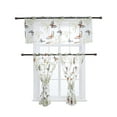 thumbnail image 3 of Translucent 3 Piece Rod Bag Kitchen Curtain Set with 2 Layers 75*H72 CM, 1 Drape 150*H36 CM" Off-White, 3 of 5