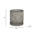 thumbnail image 4 of Sagebrook Home 6" Line Pattern Planter With  Saucer, Gray, Round, Cement, Contemporary, 5.59"H, Line, 4 of 5