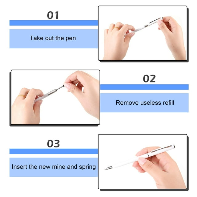 fastboy 24piece Conveniently Replace Ballpoint Pen Refills With Ease Stylus Pens Refills Easy To Metal 1Set