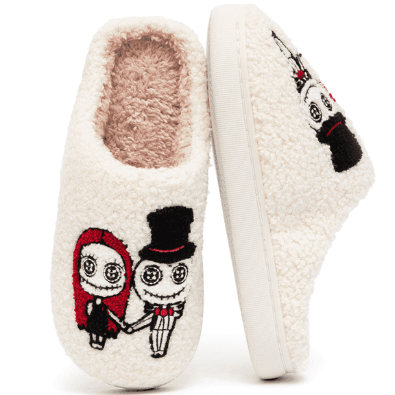 CHICVOMEY Halloween Slippers for Women & Men - Non-Slip Fuzzy Indoor Slides with Cute Design | Plush Comfy House Shoes