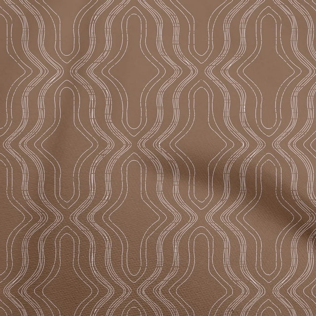 oneOone Cotton Poplin Twill Brown Fabric Geometric Allover Modern Traditional Sewing Craft Projects Fabric Prints By Yard 56 Inch Wide