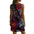 thumbnail image 5 of Summer Dresses for Women 2026 Plus Size Sleeveless V-Neck Floral Printed Summer Flowy Casual Swing A-Line Sundress Beach Outfits, 5 of 8