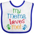thumbnail image 3 of Inktastic Mema Loves Me Grandchild Boys or Girls Baby Bib, 3 of 4