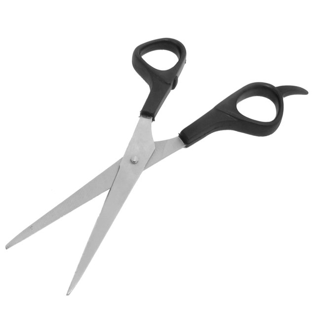 Unique Bargains Black Plastic Handle Stainless Steel Cutter Point 6.7' Long Scissors