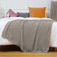 thumbnail image 5 of Xuniizn Soft Blankets, Throw Blanket for Couch, Flannel Sherpa Blanket Fleece Blanket for Adults, Cozy, Plush, Thicken, Reversible, Machine Washable, Khaki, 5 of 7
