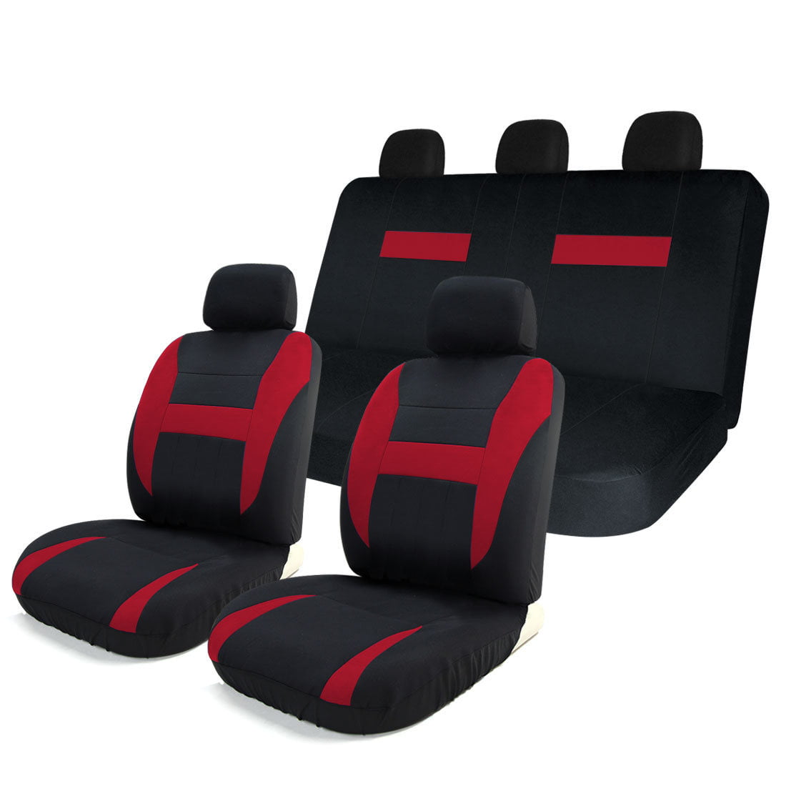 8pcs Car Auto Seat Covers Full Set Black Universal Airbag Compatible Storage Bag 