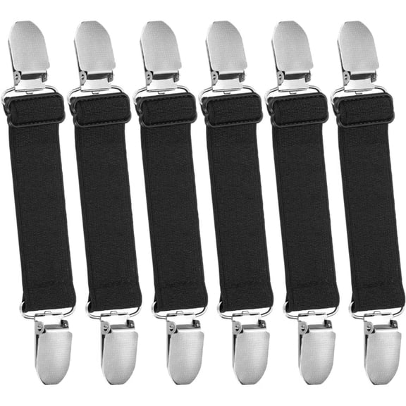 6 Pack Adjustable Elastic Pant Waist Tightener Clips, No Sew Waistband Fasteners for Loose Jeans, Pants, Skirts