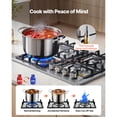 thumbnail image 4 of KFFKFF 24-Inch Gas Cooktop with 4 Burners, 27000BTU Stainless Steel Built-in Stove, Dual Fuel LPG/NG Convertible with Safety Features for Kitchens, Apartments, and RVs, 4 of 9