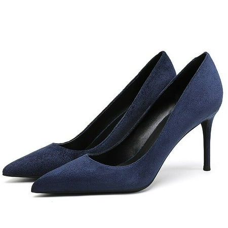 

YCNYCHCHY Pointed Toe Blue Big Size 42 Stiletto 2020 Thin High Heels Black Fashion Luxury Brand Shoes Women Designer Pumps Slip On