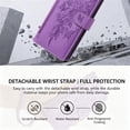 thumbnail image 4 of Case For iPhone 13 Pro Max Butterfly Flower Multi-card Holder Zipper Wallet With Lanyard Magnetic Clasp Flip Stand Leather Phone Case,Purple,For iPhone 13 Pro Max, 4 of 9