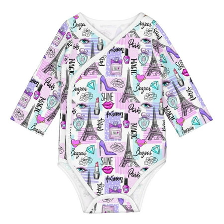 

Matuu Eiffel Tower and Hearts for Baby Long-Sleeve Bodysuit Soft Cotton Comfortable and Breathable Perfect for Newborns and Infants