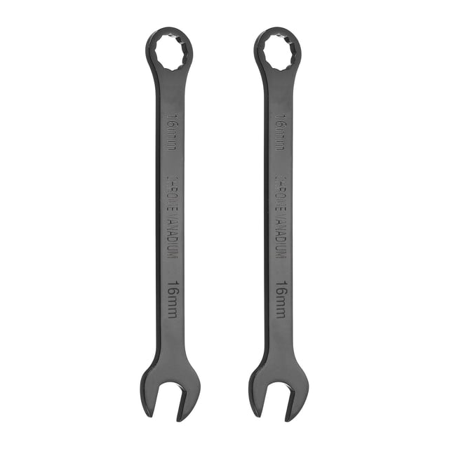 2Pcs Combination Wrench 16mm Metric 12-Point Box and Open End CR-V Steel